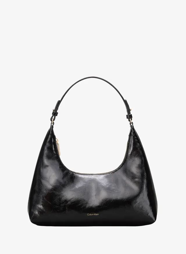 Foil Logo Glossy Shoulder Bag