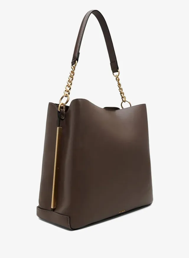 Nalyania Ladies Beige Bucket Bag – صورة 2