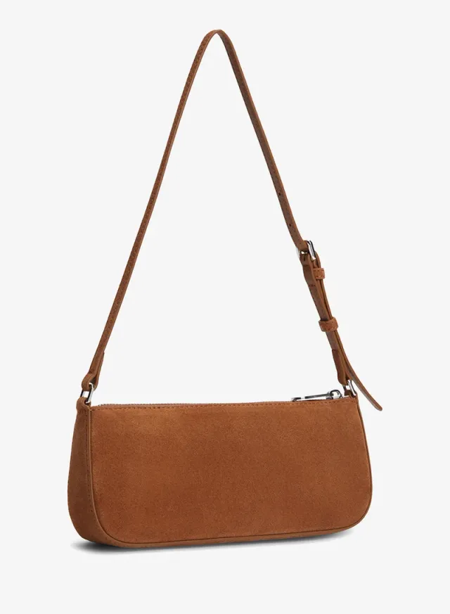 Suede Metal Logo Shoulder Bag – image 3
