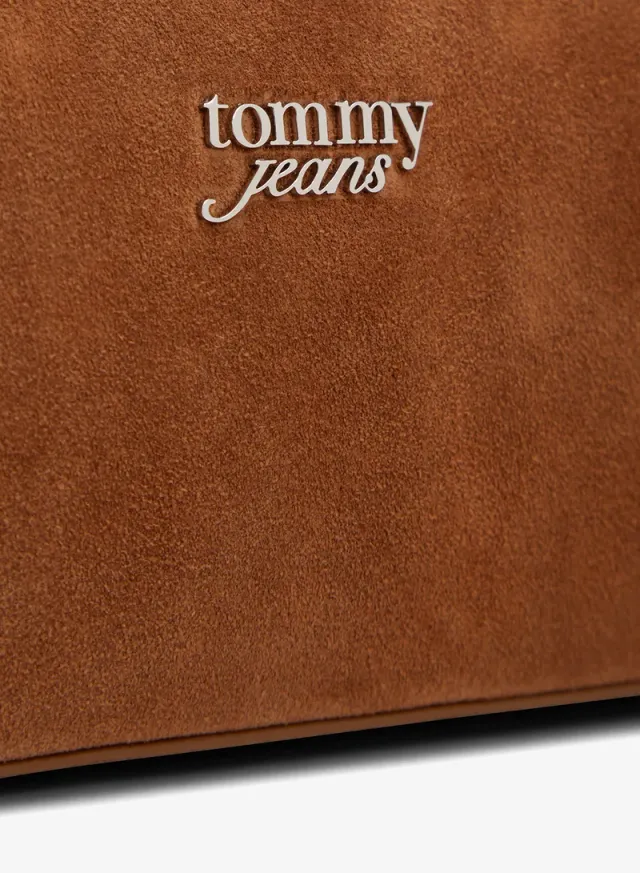 Suede Metal Logo Shoulder Bag – image 4