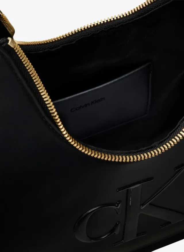 Embossed Monogram Crescent Bag – image 3