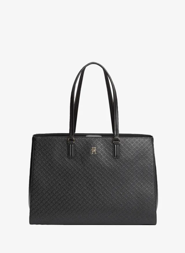 Embossed TH Monogram Tote Bag