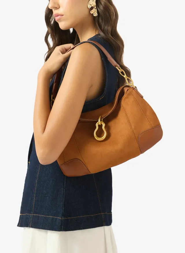 Jayla Faux Suede Metal Pendant Embellished Shoulder Bag – image 2