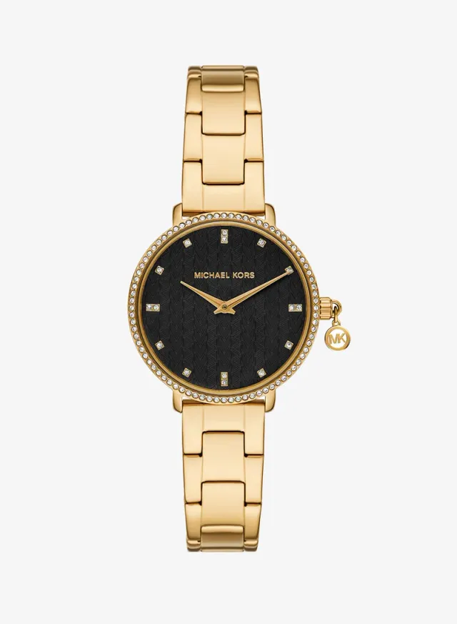Gold-Plated Metal Bracelet Analog Watch