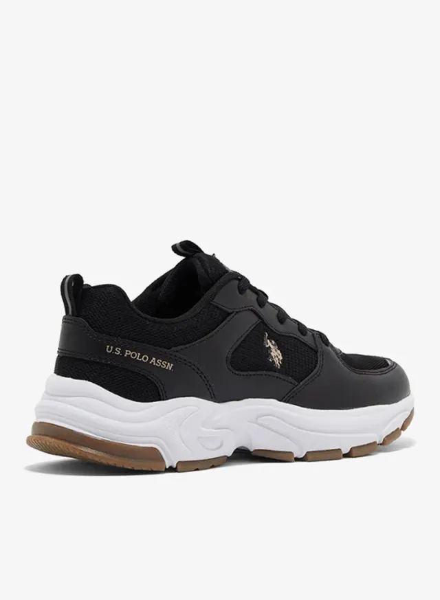U.S. Polo Assn. Women’s SORLEY GLB 6FX Chunky Sole Sneakers - White & Gold – صورة 3