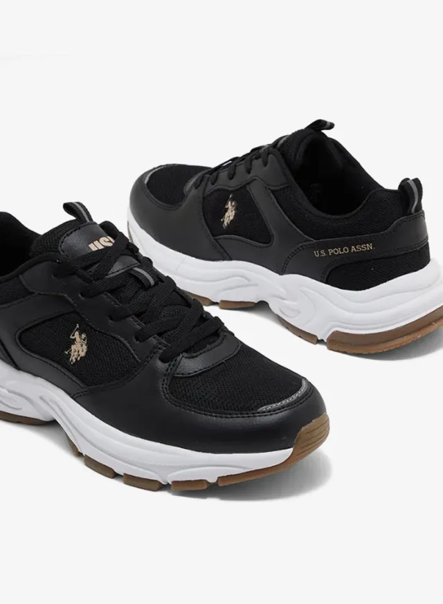 U.S. Polo Assn. Women’s SORLEY GLB 6FX Chunky Sole Sneakers - White & Gold – صورة 4