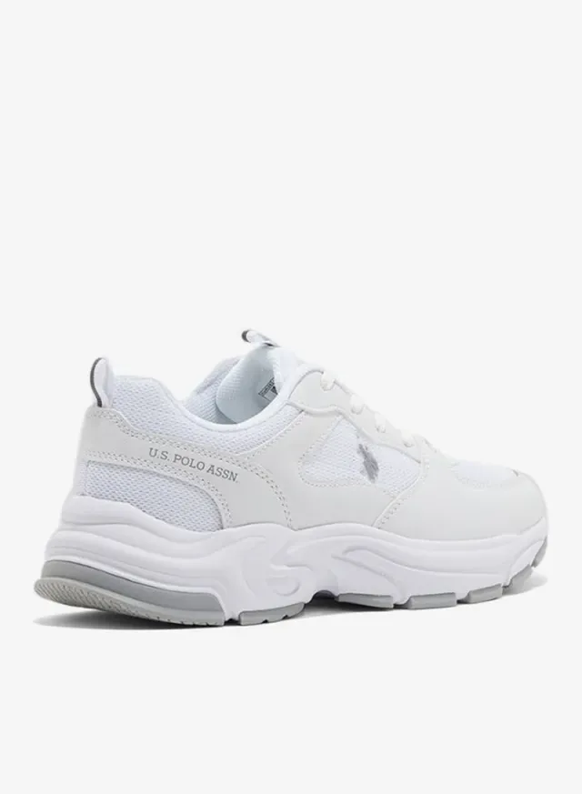 U.S. Polo Assn. Women’s SORLEY GLB 6FX Chunky Sole Sneakers - White & Gold – صورة 3
