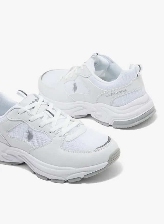 U.S. Polo Assn. Women’s SORLEY GLB 6FX Chunky Sole Sneakers - White & Gold – صورة 4