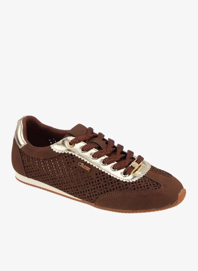 Women Laser Cut Lace-Up Sneakers – image 2