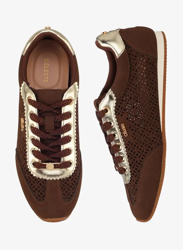 Women Laser Cut Lace-Up Sneakers – image 3