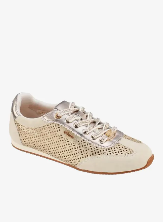 Women Laser Cut Lace-Up Sneakers – صورة 2