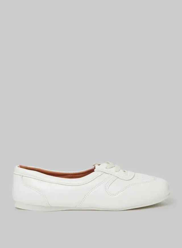 Off White Lace Detail Sneakers