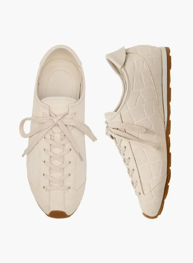 Women Textured Lace-Up Sneakers