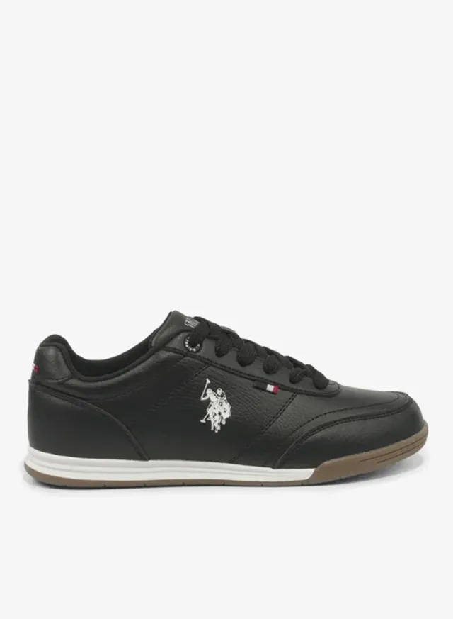 U.S. Polo Assn. Women CONO GLB 6FX Black Casual Sneakers with Gum Sole – Lace-Up Lifestyle Shoes – صورة 2