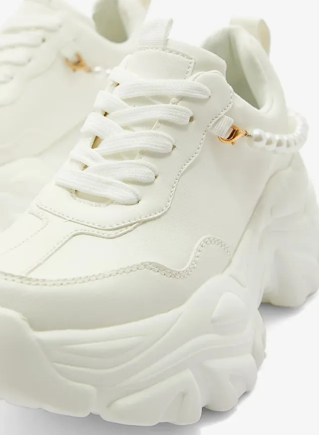 Pearl Detail Chunky Sneaker – image 5