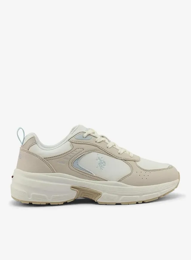 U.S. Polo Assn. Women’s Beige ROX GLB 6FX Chunky Sneakers – Stylish Everyday Comfort Shoes – صورة 2