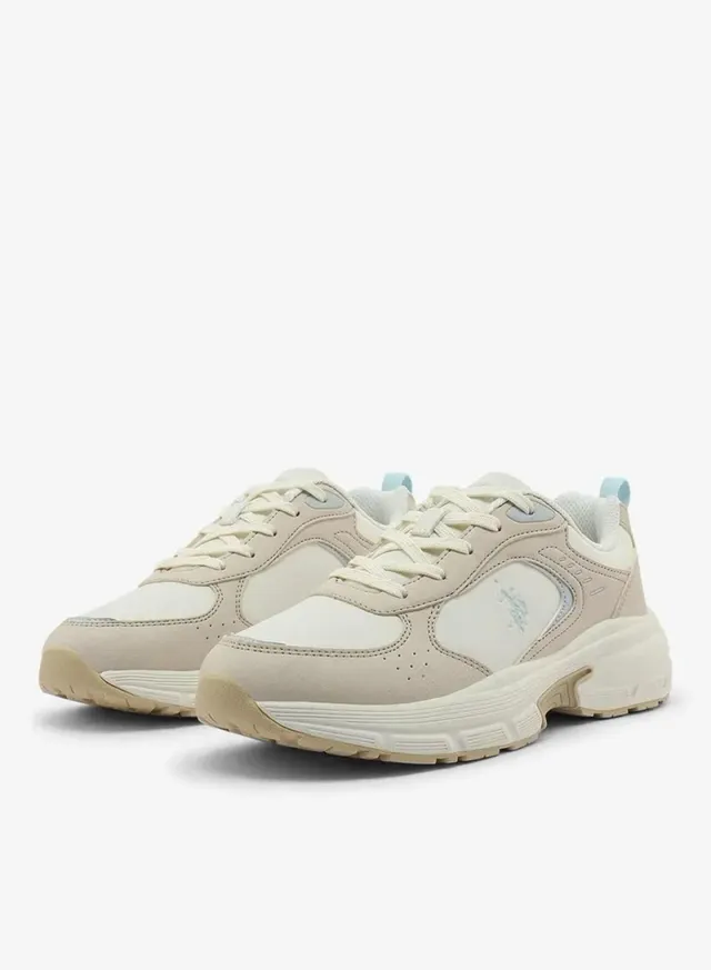 U.S. Polo Assn. Women’s Beige ROX GLB 6FX Chunky Sneakers – Stylish Everyday Comfort Shoes – صورة 4