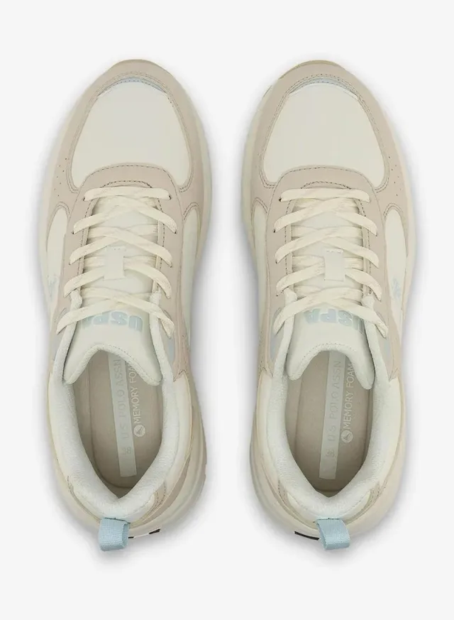 U.S. Polo Assn. Women’s Beige ROX GLB 6FX Chunky Sneakers – Stylish Everyday Comfort Shoes – صورة 6