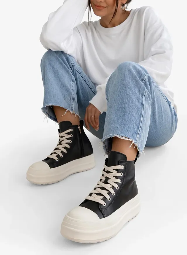 Platform Chunky Detail Lace Up Sneakers – image 5