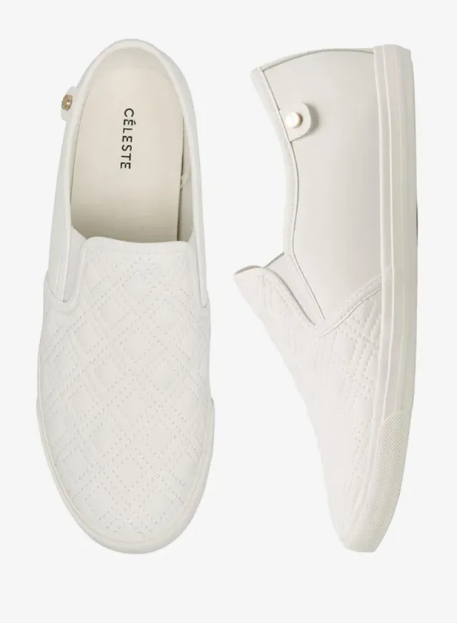 Quilted Slip-On School Loafers