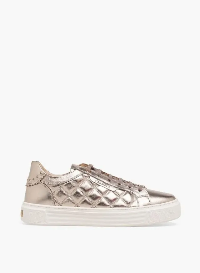 Women Quilted Leather Ankle Sneakers
