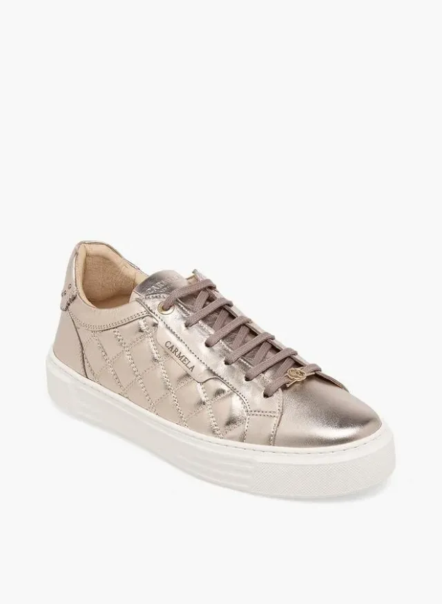 Women Quilted Leather Ankle Sneakers – صورة 2