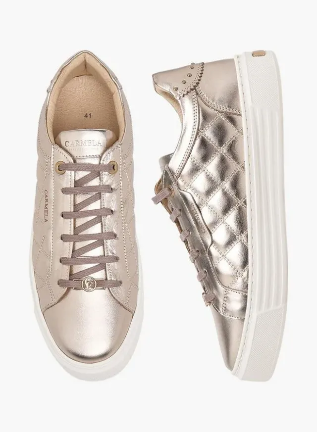 Women Quilted Leather Ankle Sneakers – صورة 3