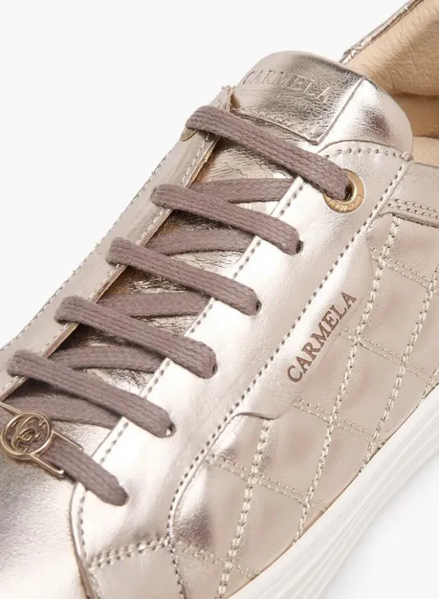 Women Quilted Leather Ankle Sneakers – صورة 4