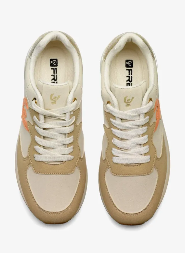 Freddy Women's Platform Sneakers - Beige & Pink Suede/Fabric – image 3