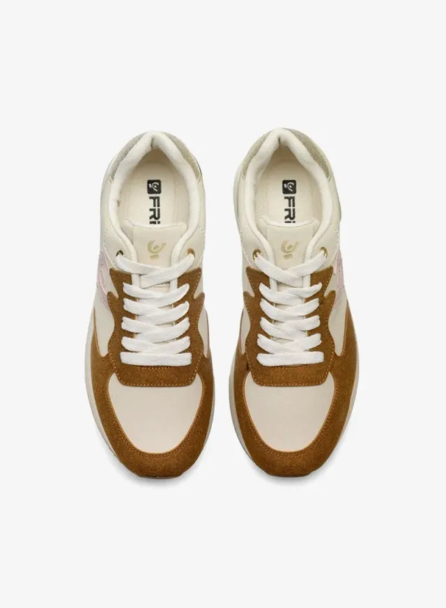 Freddy Women's Platform Sneakers - Beige & Pink Suede/Fabric – image 3
