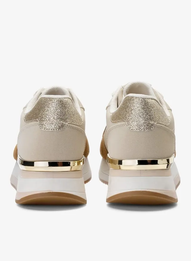 Freddy Women's Platform Sneakers - Beige & Pink Suede/Fabric – image 4