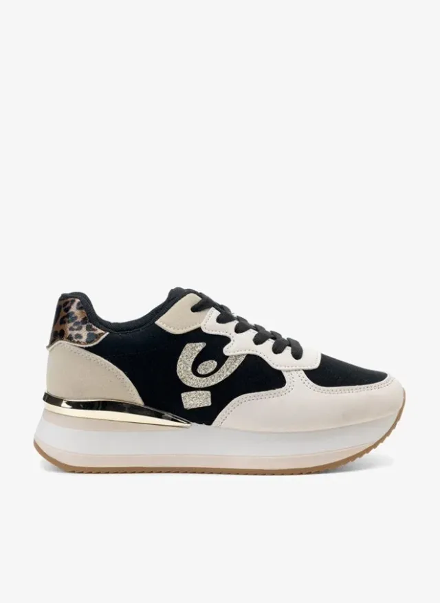 Freddy Women's Platform Sneakers - Beige & Pink Suede/Fabric – image 2