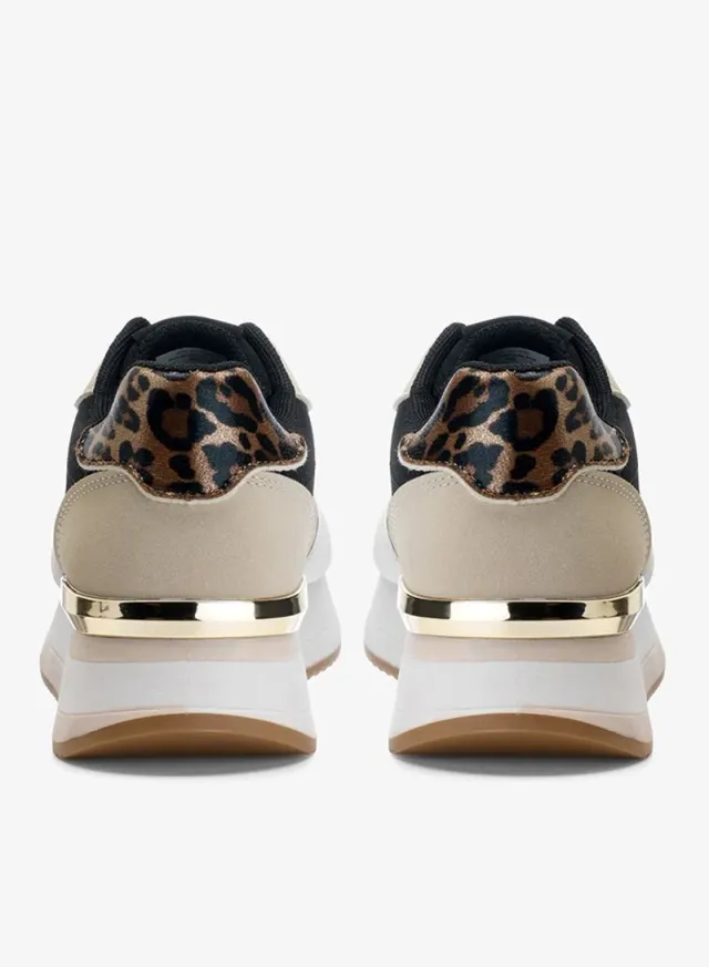 Freddy Women's Platform Sneakers - Beige & Pink Suede/Fabric – image 4