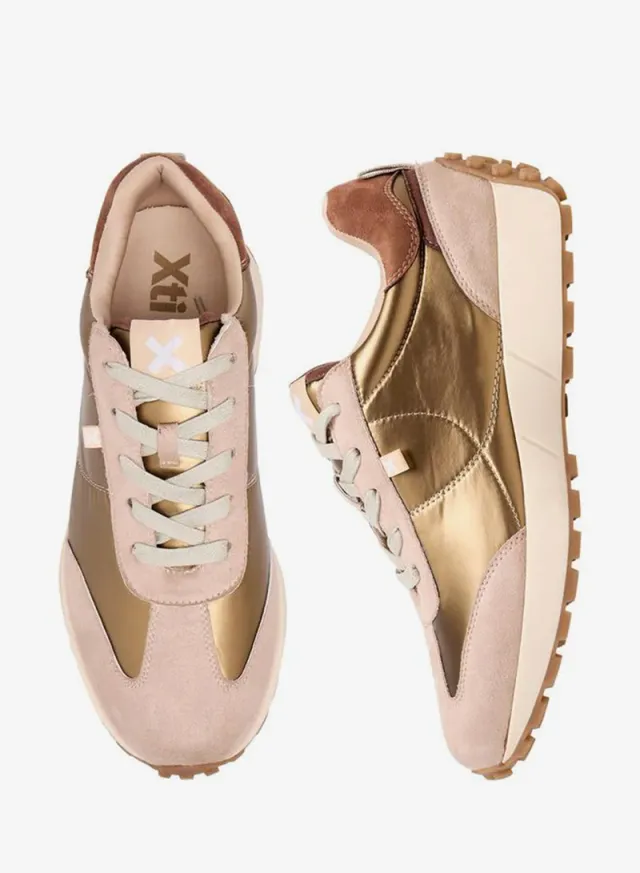 Women Metallic Lace-Up Ankle Sneakers