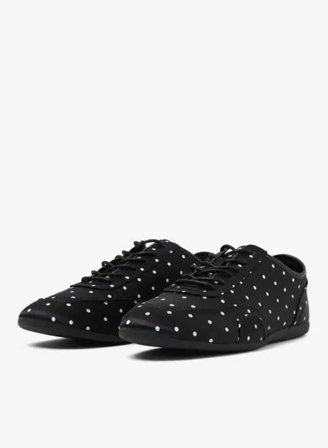 Black Polka Dot Lace-Up Sneakers – image 2