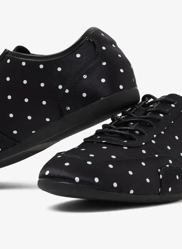Black Polka Dot Lace-Up Sneakers – image 5