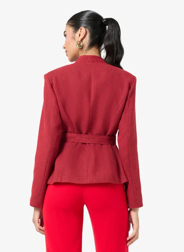Tailored Blazer With Belt – image 2