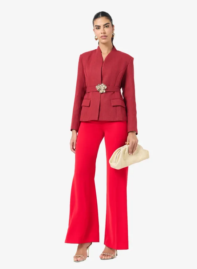 Tailored Blazer With Belt – image 4