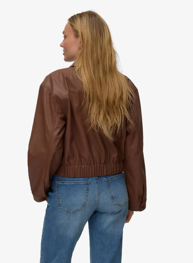 Long Sleeve Plain Bomber Shacket – image 2