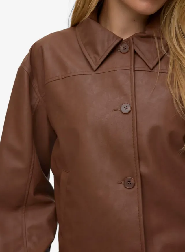 Long Sleeve Plain Bomber Shacket – image 3