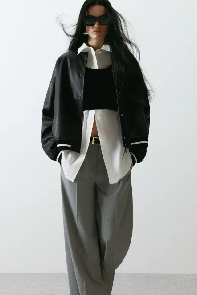 Coated bomber jacket