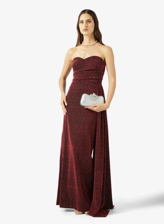 Sweetheart Neck Dress With Trail – image 4