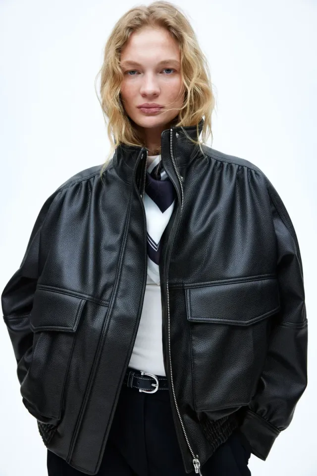 Coated bomber jacket