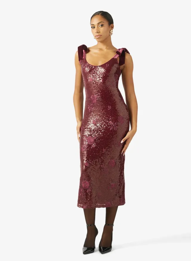 Romy Tie Sequin Maxi Dress