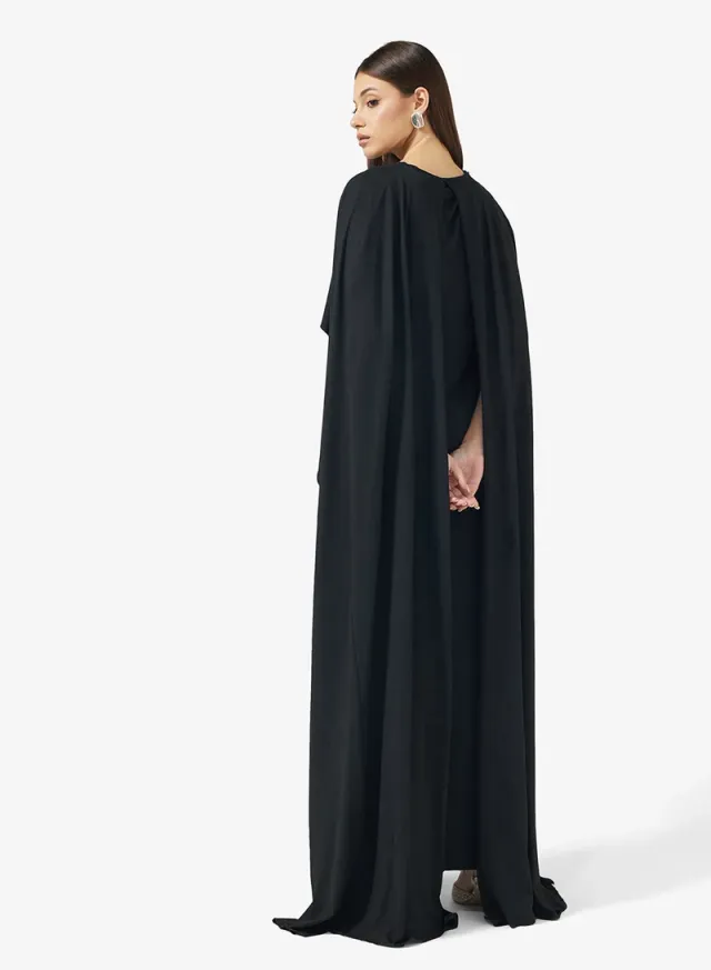 Cape Dress With Embellished Bodice – image 2