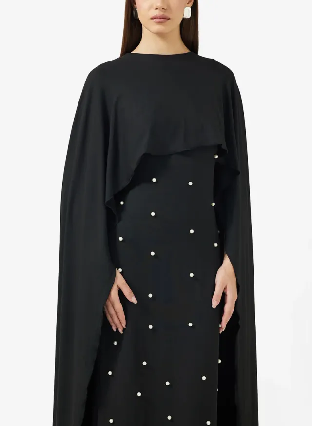 Cape Dress With Embellished Bodice – image 3