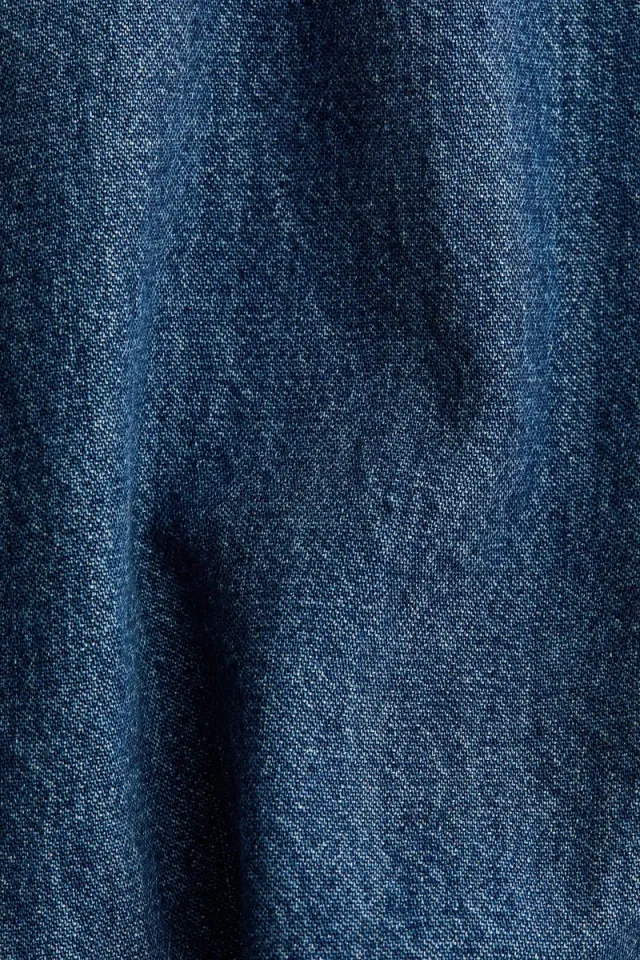 Flared-skirt twill dress – image 5