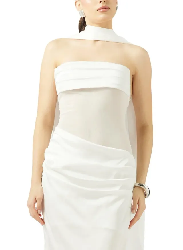 Bandeau Corset Bodice Dress with Scarf Detail – image 4
