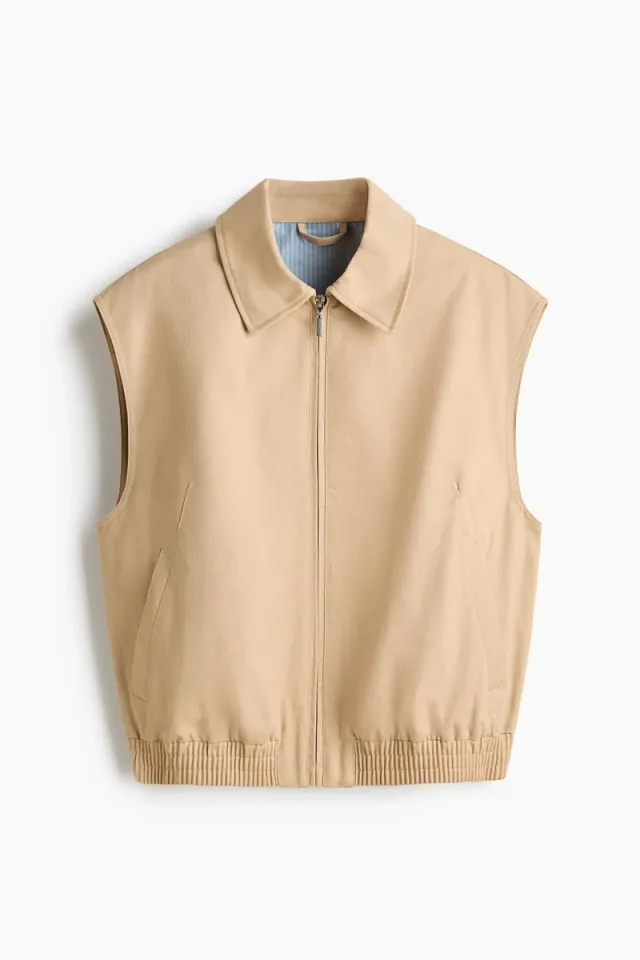Collared cotton gilet – image 5