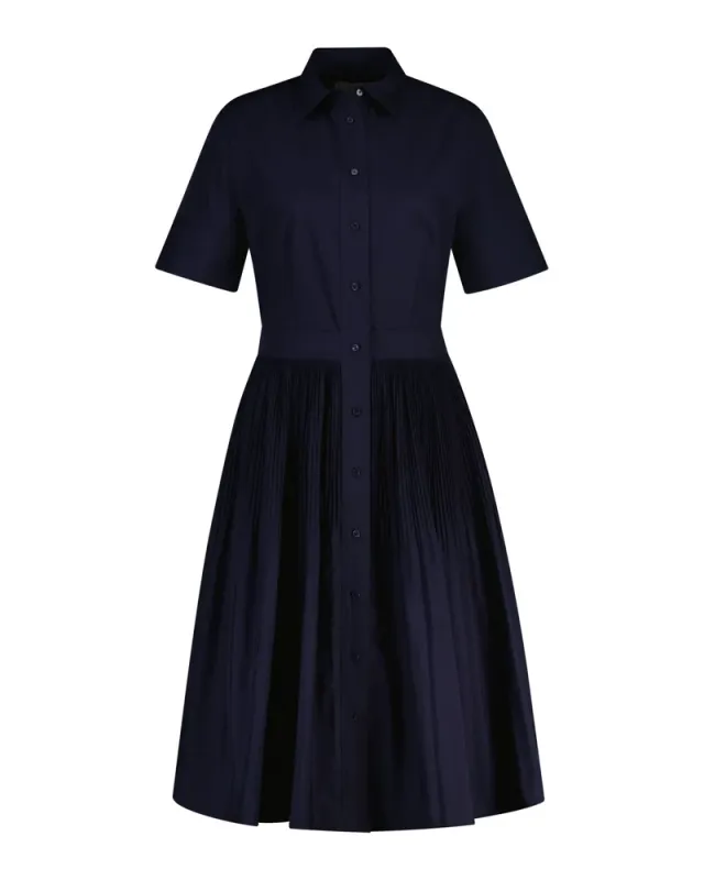Cotton Pleated Short SleeveShirt Dress